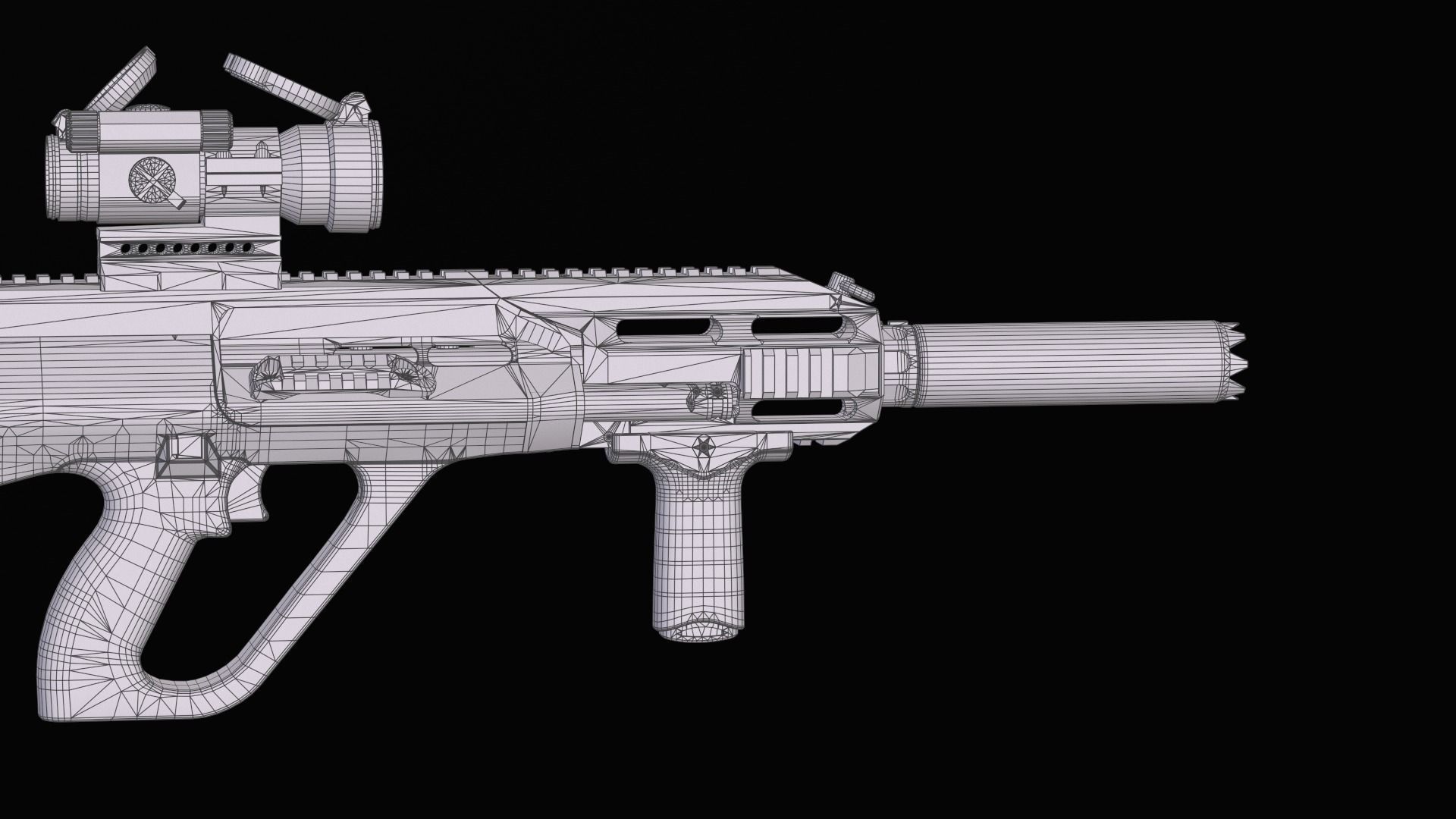 Tactical modular assault rifle Bullpup Steyr AUG A3 Low-poly 3D model_67
