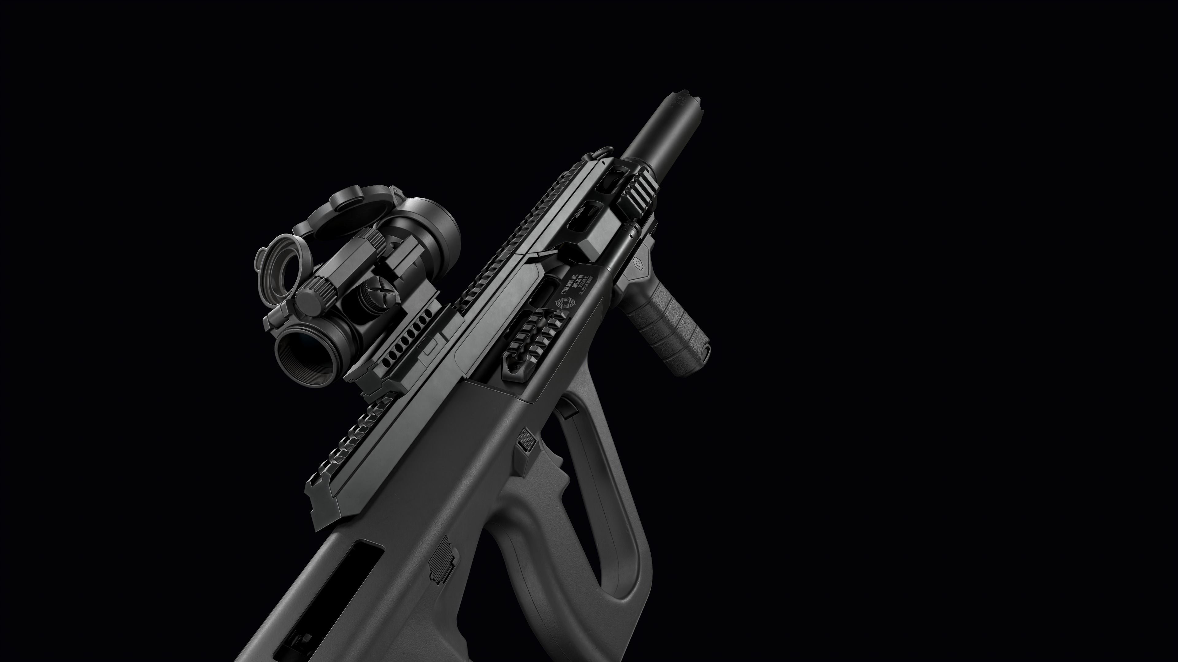 Tactical modular assault rifle Bullpup Steyr AUG A3 Low-poly 3D model_54