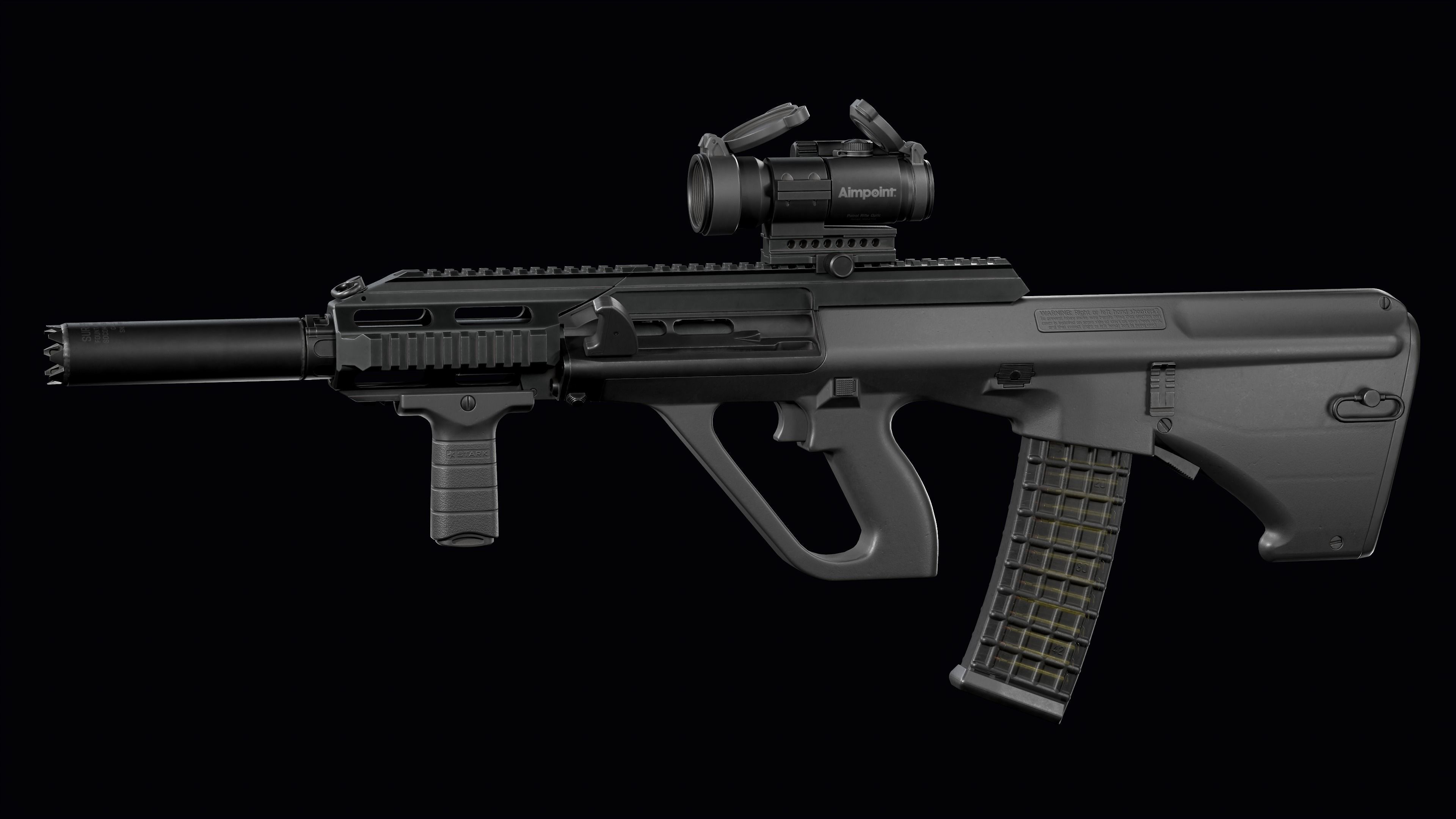 Tactical modular assault rifle Bullpup Steyr AUG A3 Low-poly 3D model_11