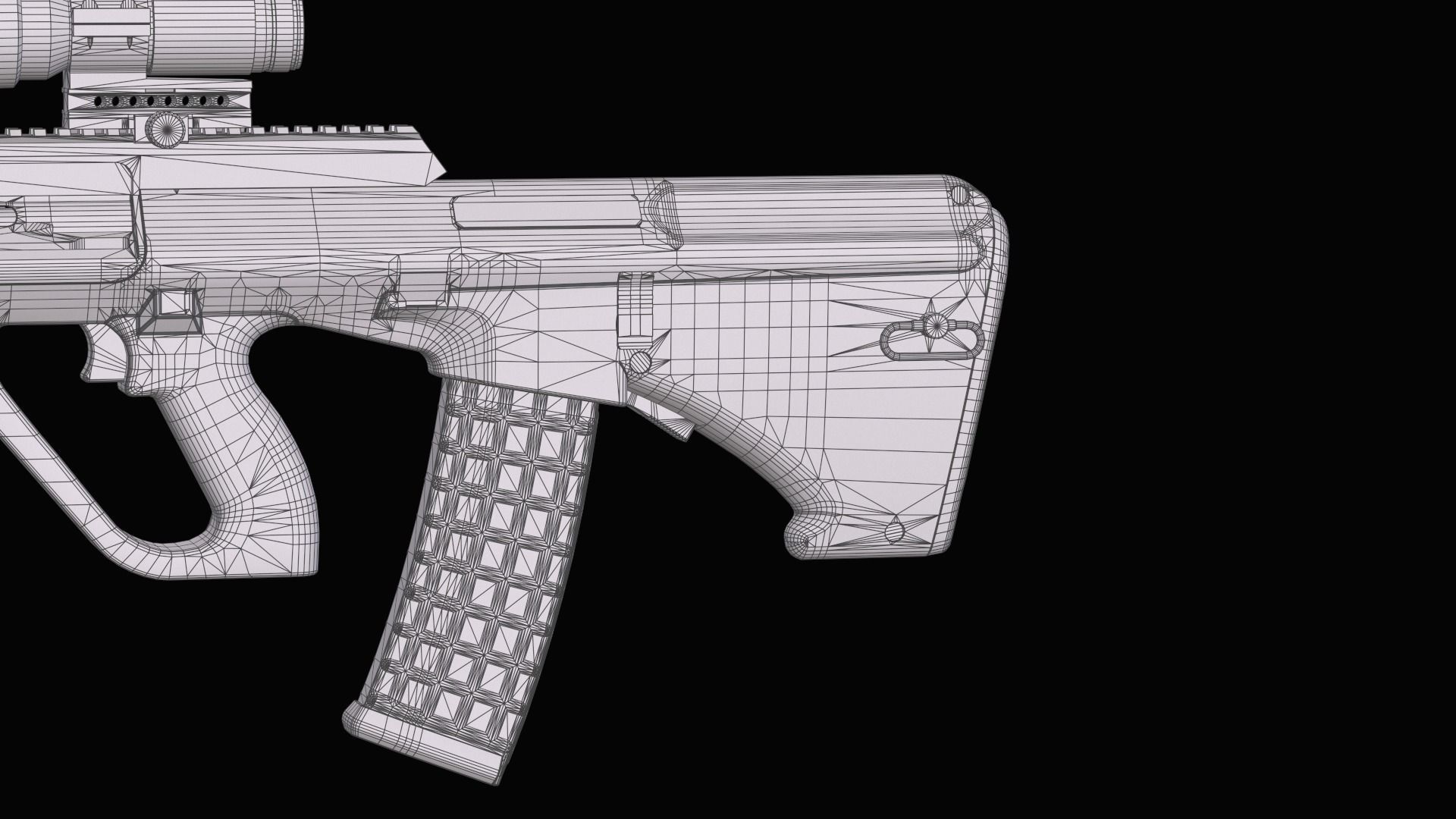 Tactical modular assault rifle Bullpup Steyr AUG A3 Low-poly 3D model_61