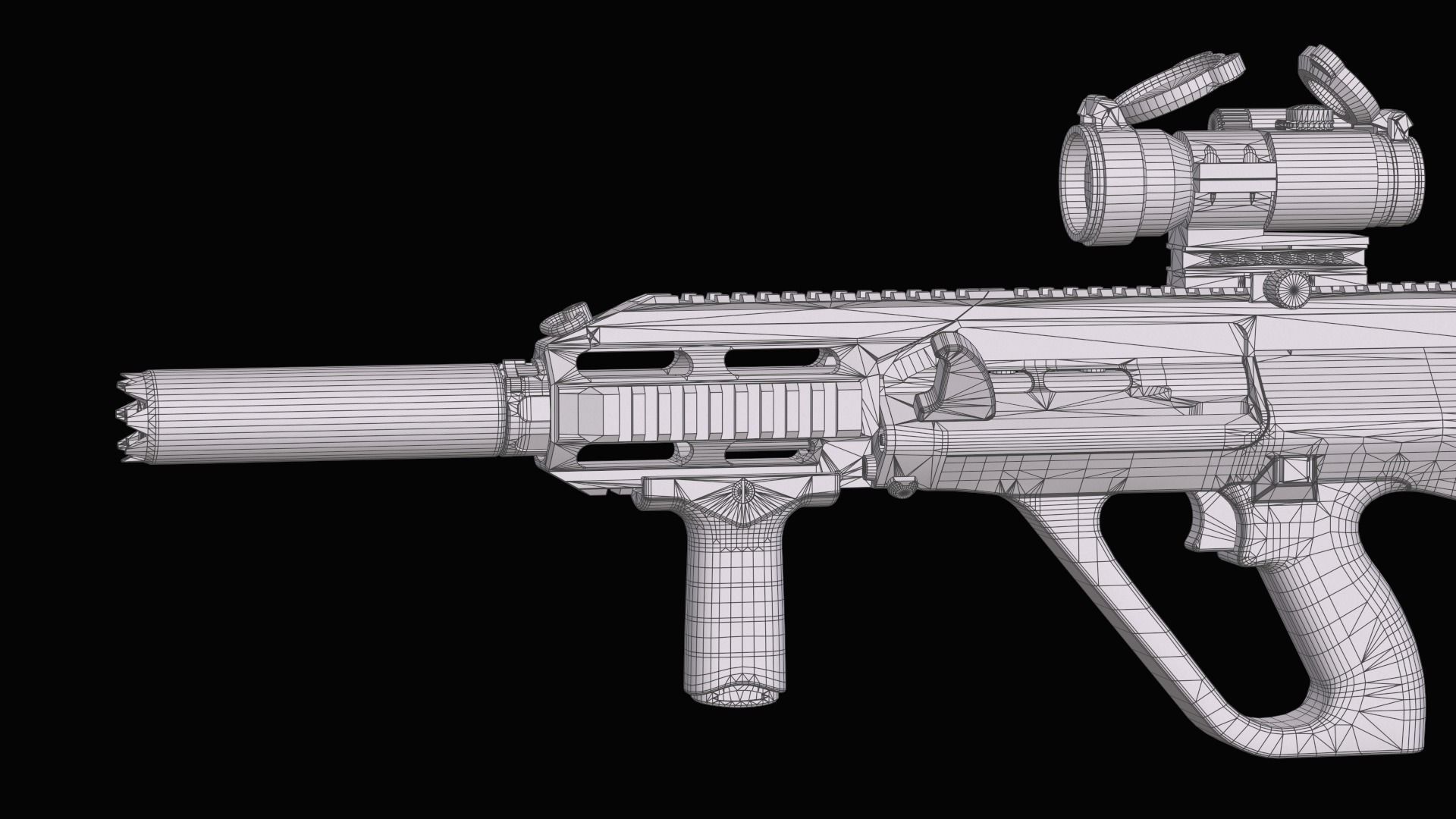Tactical modular assault rifle Bullpup Steyr AUG A3 Low-poly 3D model_58