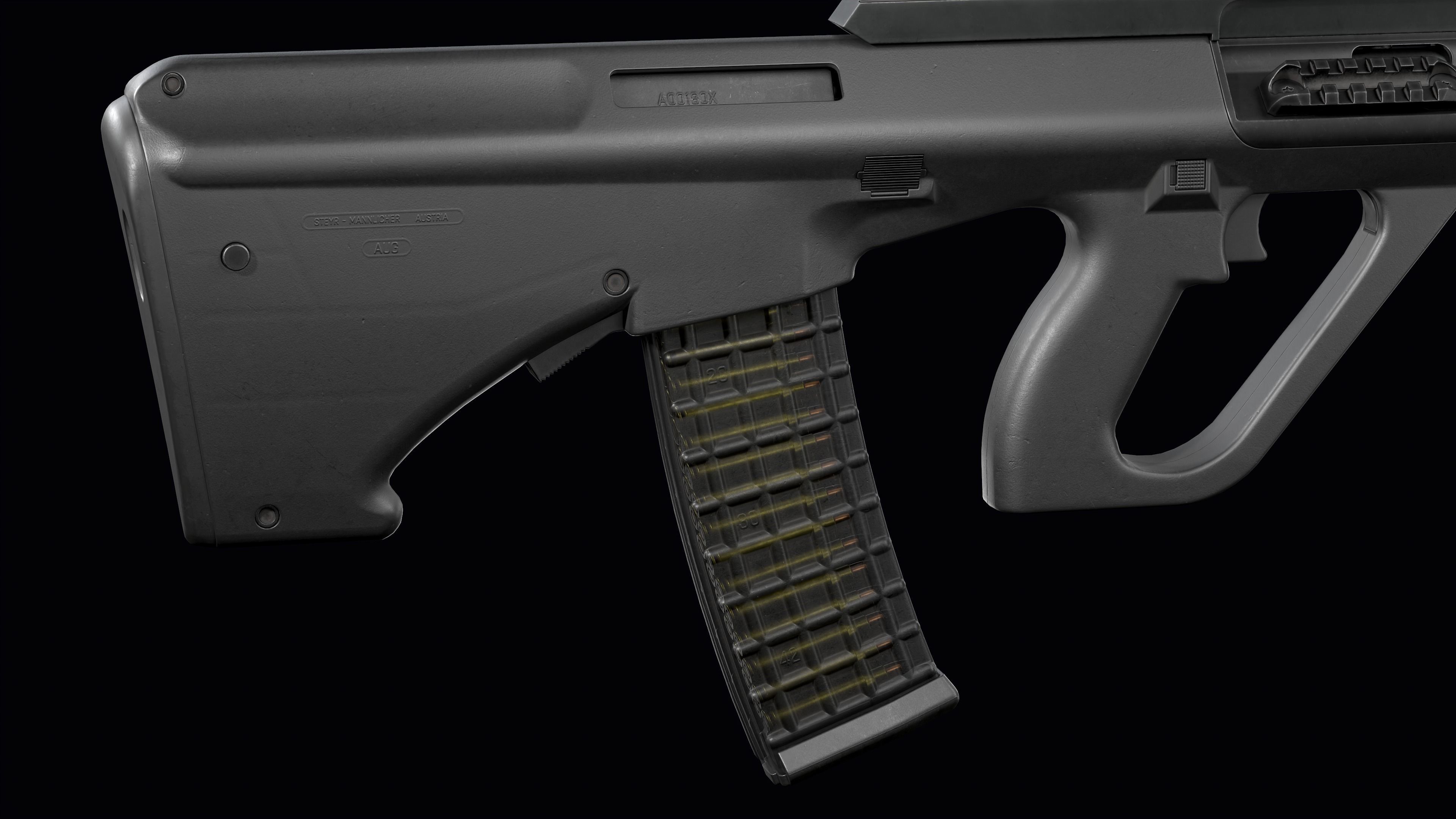 Tactical modular assault rifle Bullpup Steyr AUG A3 Low-poly 3D model_39