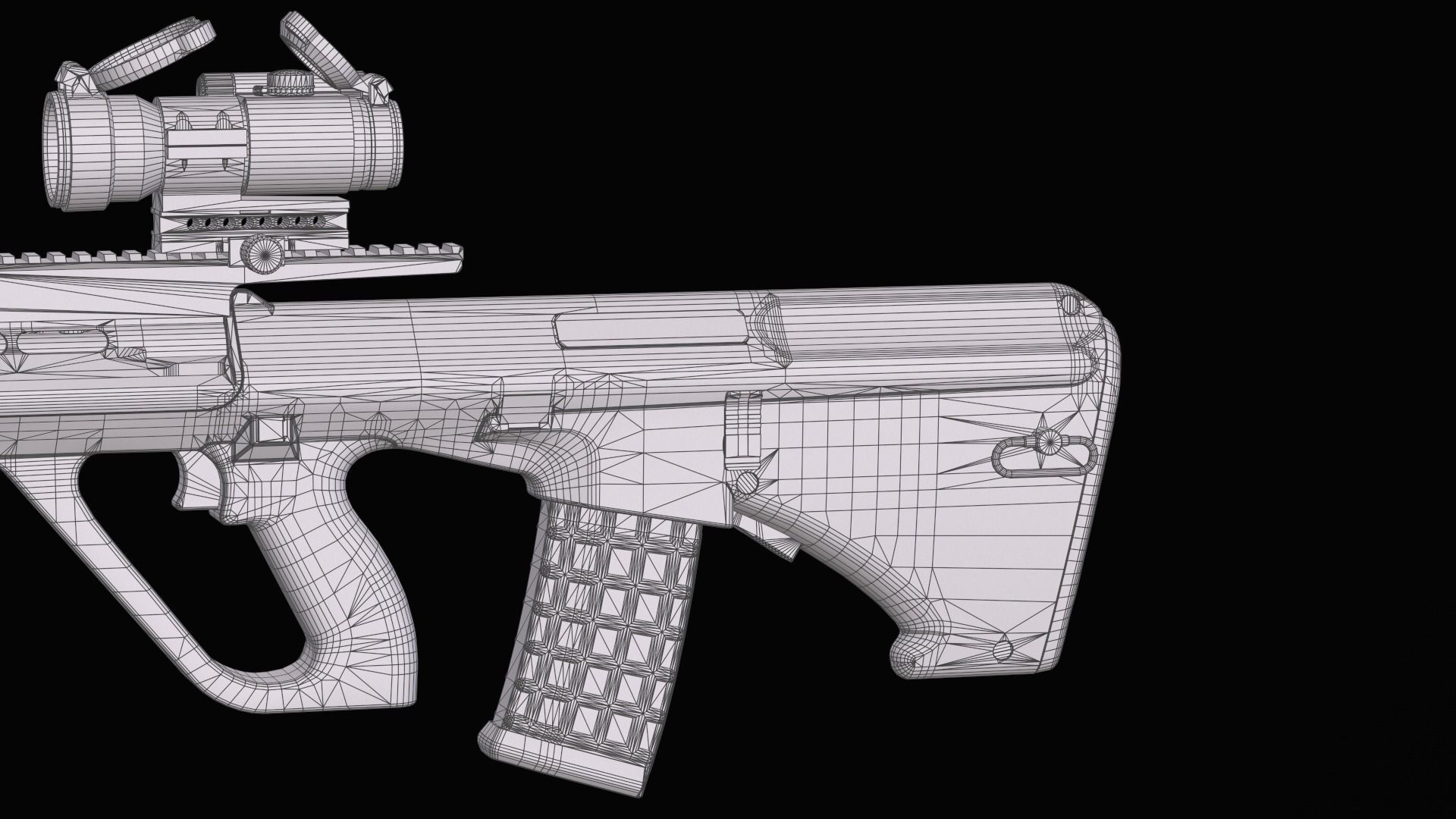 Tactical modular assault rifle Bullpup Steyr AUG A3 Low-poly 3D model_60