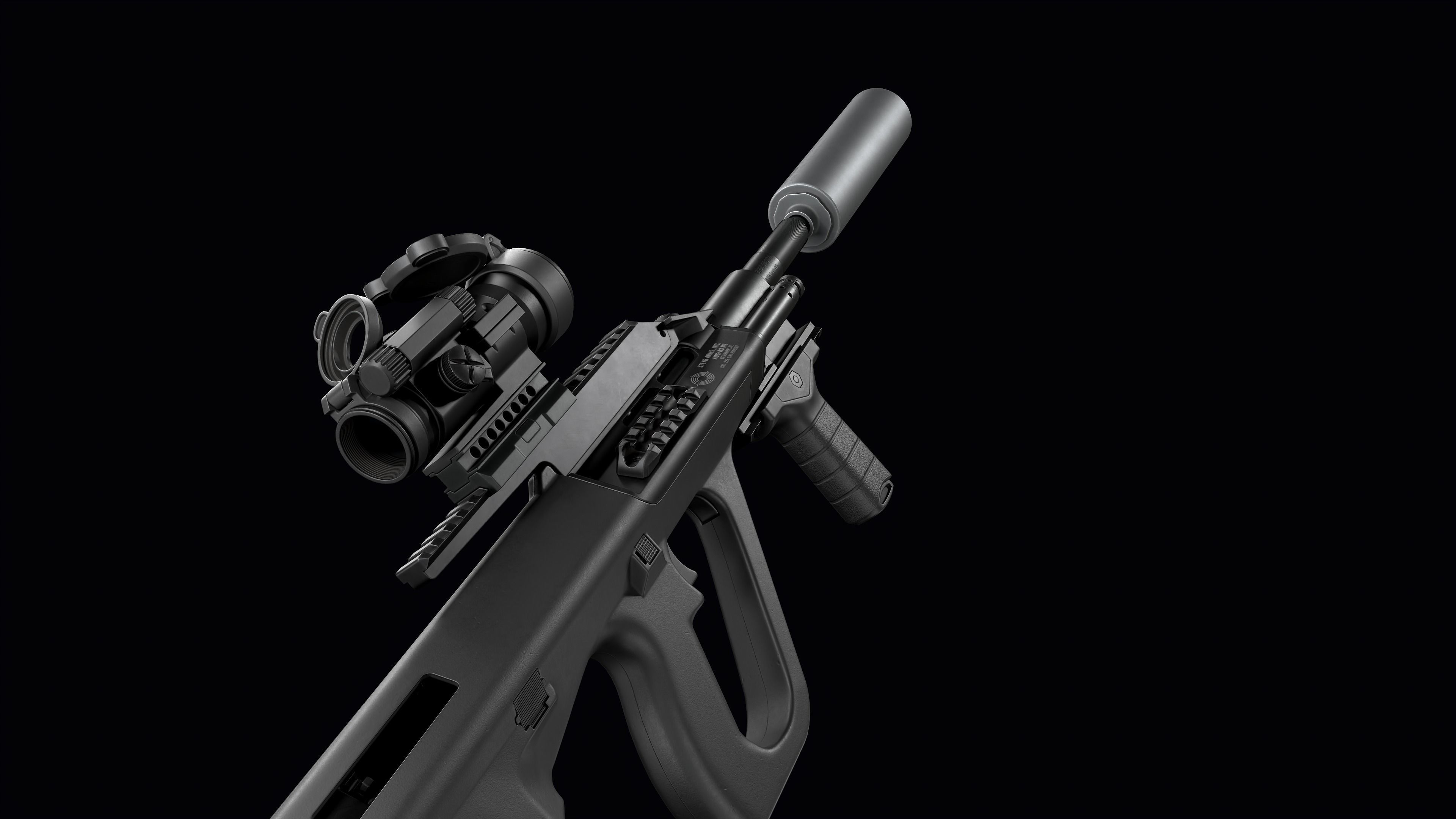 Tactical modular assault rifle Bullpup Steyr AUG A3 Low-poly 3D model_55