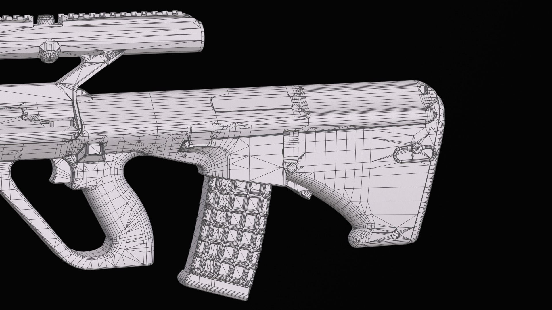 Tactical modular assault rifle Bullpup Steyr AUG A3 Low-poly 3D model_59