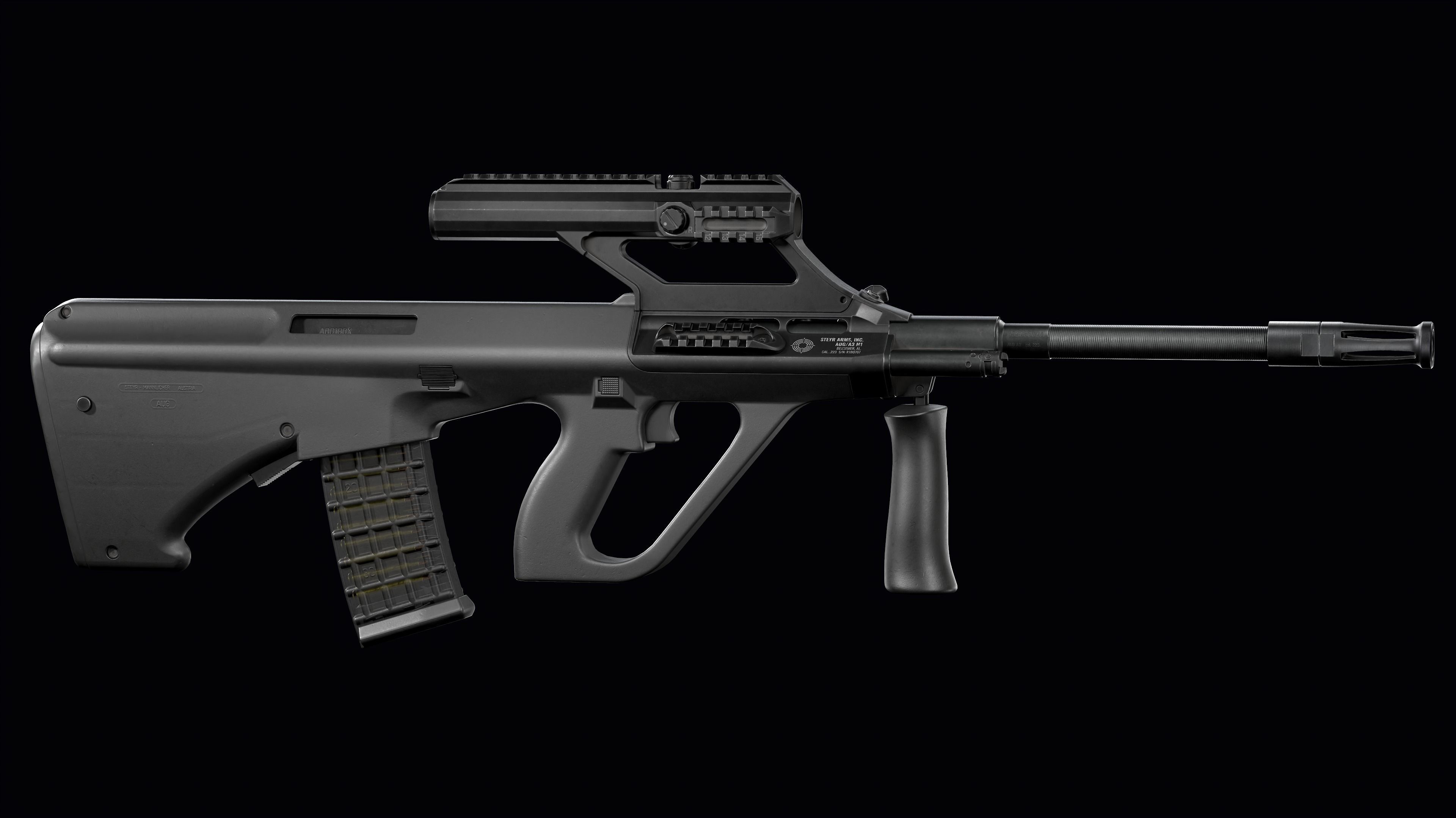 Tactical modular assault rifle Bullpup Steyr AUG A3 Low-poly 3D model_15