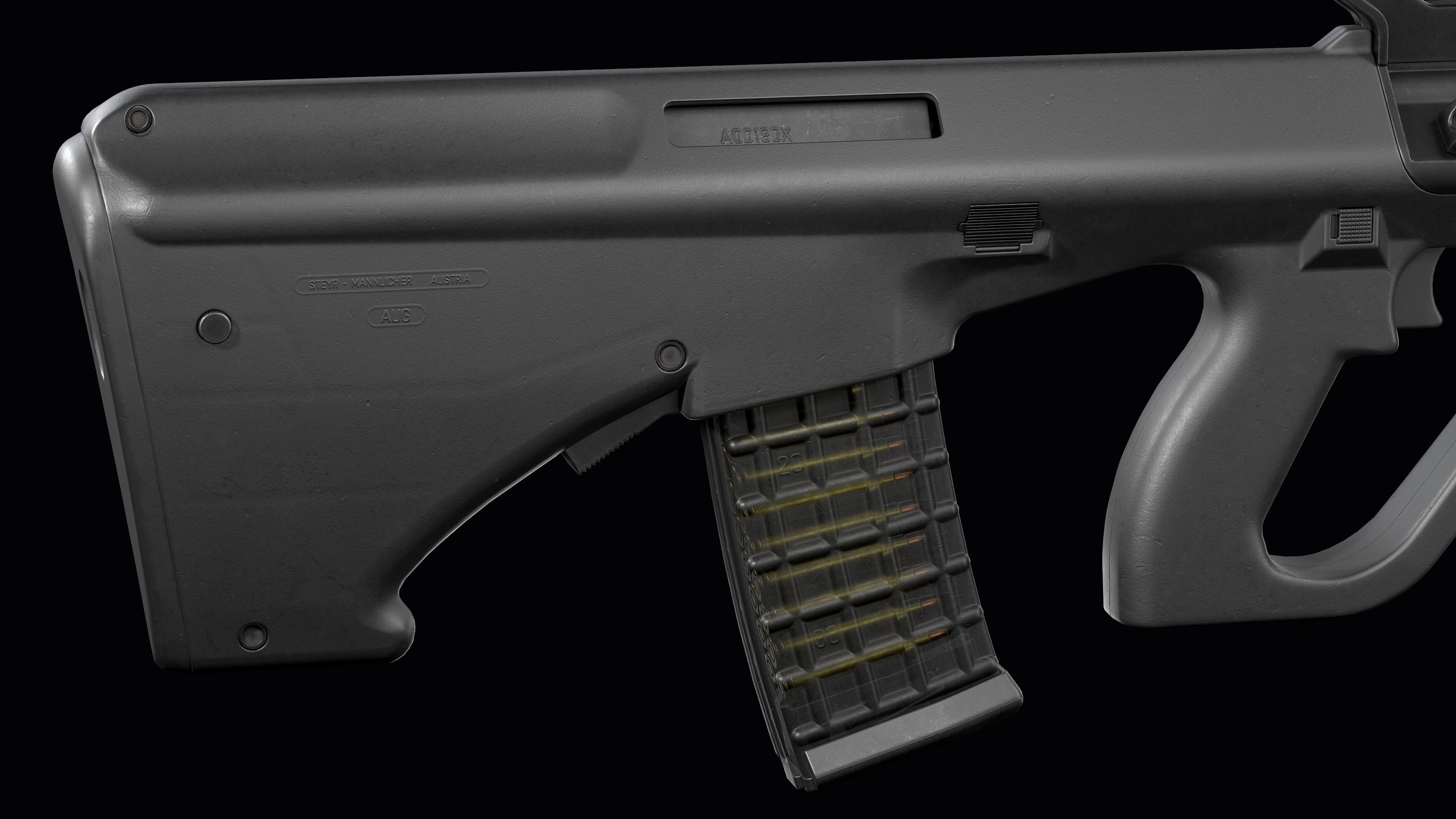 Tactical modular assault rifle Bullpup Steyr AUG A3 Low-poly 3D model_38