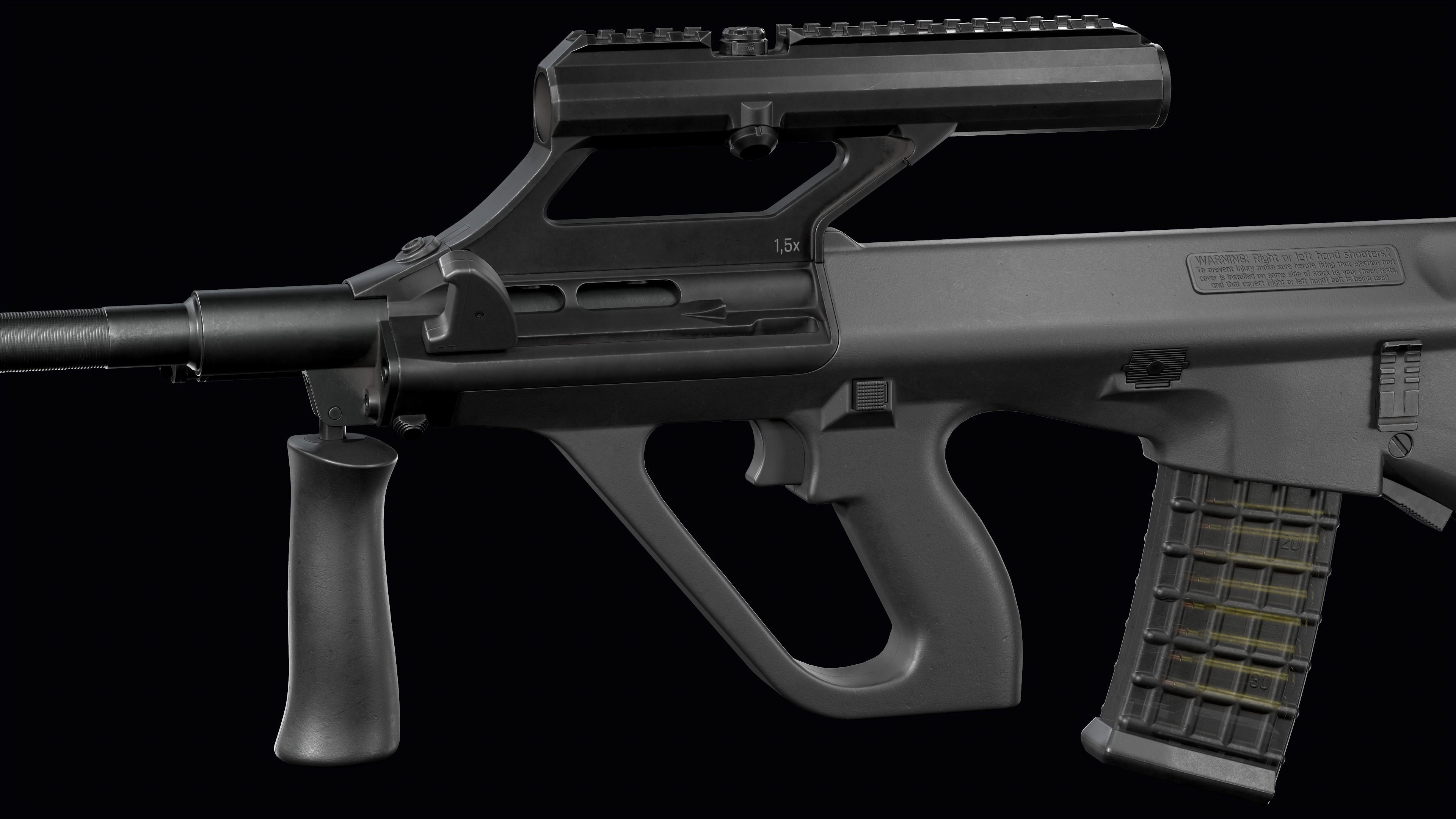 Tactical modular assault rifle Bullpup Steyr AUG A3 Low-poly 3D model_23