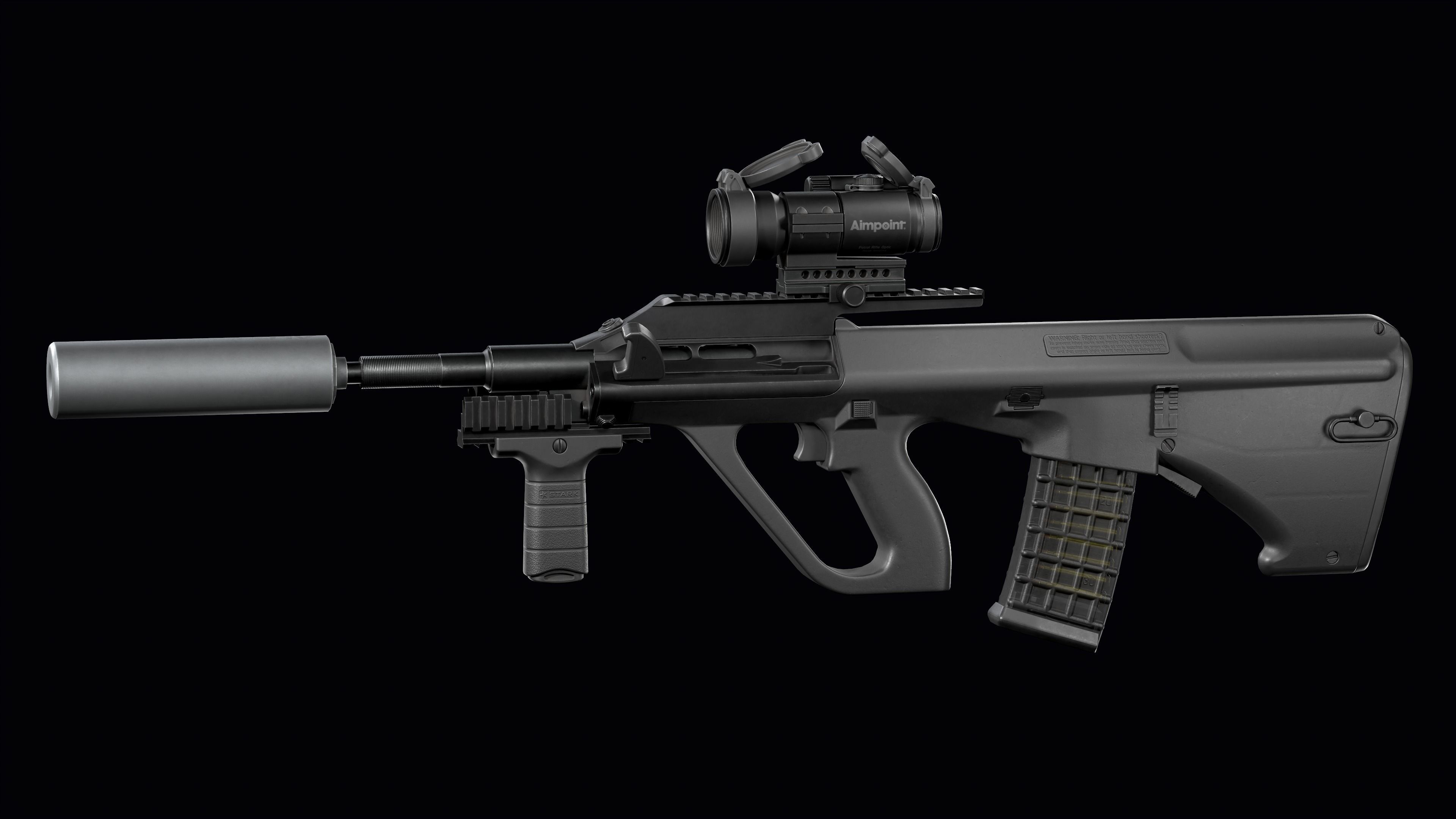 Tactical modular assault rifle Bullpup Steyr AUG A3 Low-poly 3D model_10