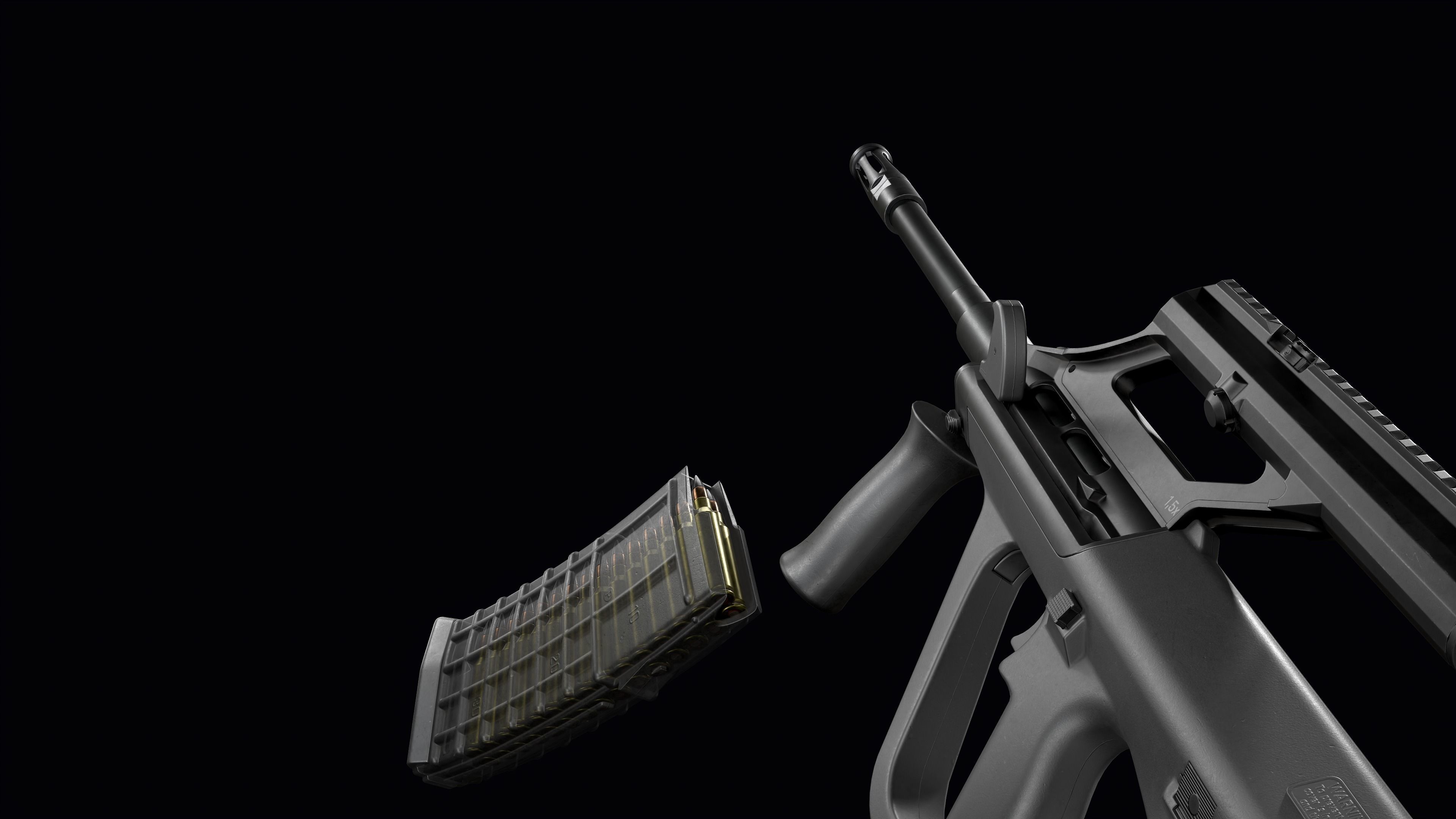 Tactical modular assault rifle Bullpup Steyr AUG A3 Low-poly 3D model_50