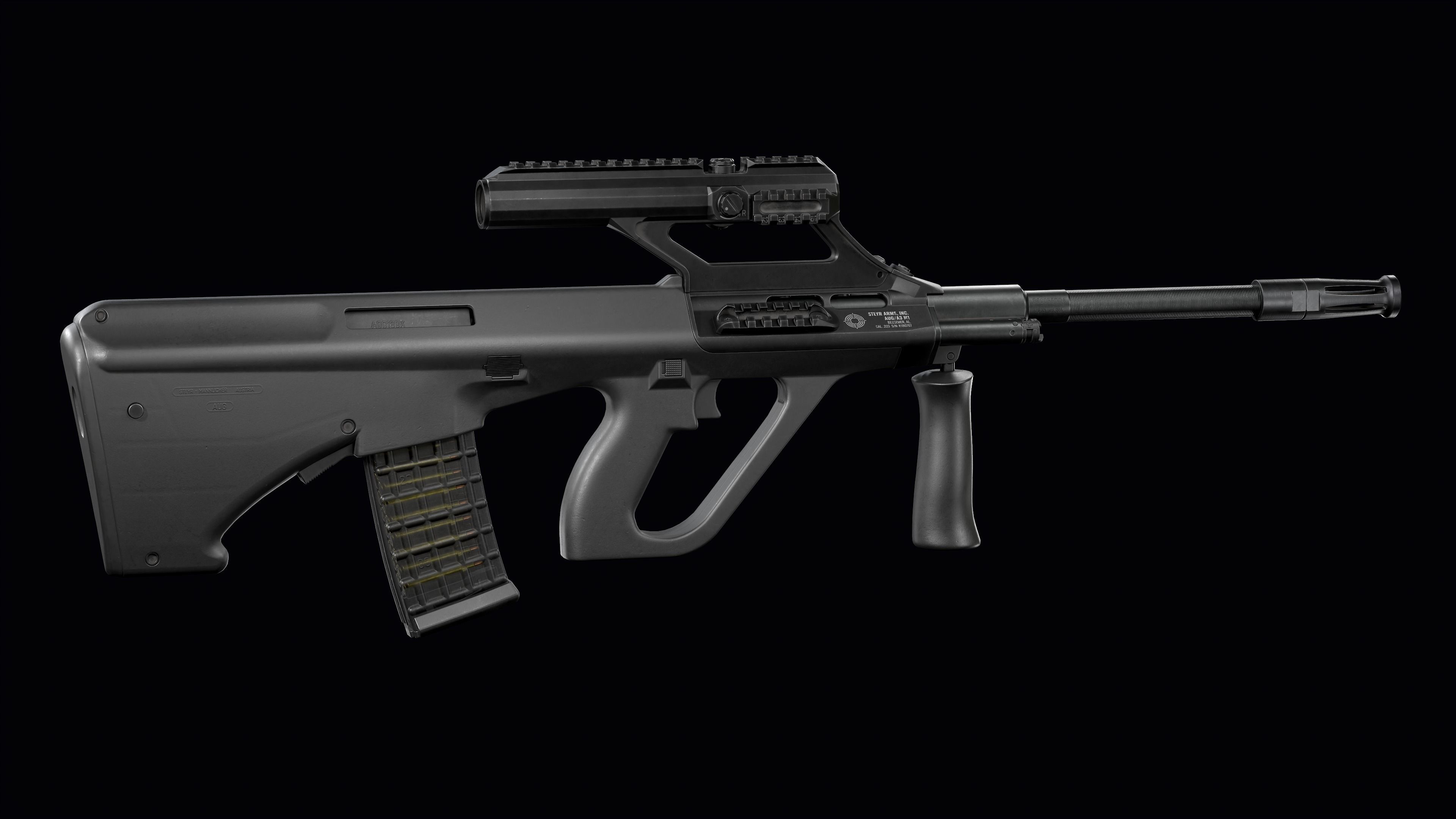 Tactical modular assault rifle Bullpup Steyr AUG A3 Low-poly 3D model_12