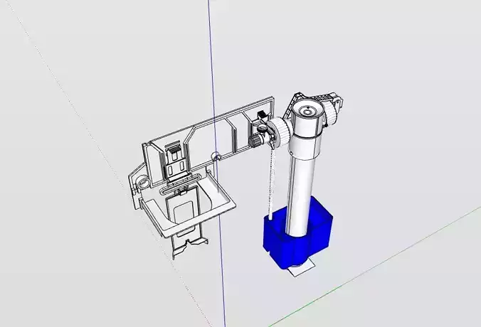 syphon for concealed tank water control in water tank bathroom 3D model