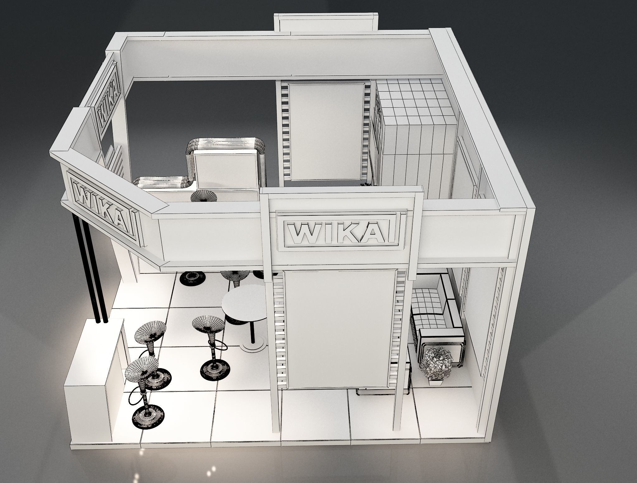 Booth Exhibition Stand a223a 3D model_3
