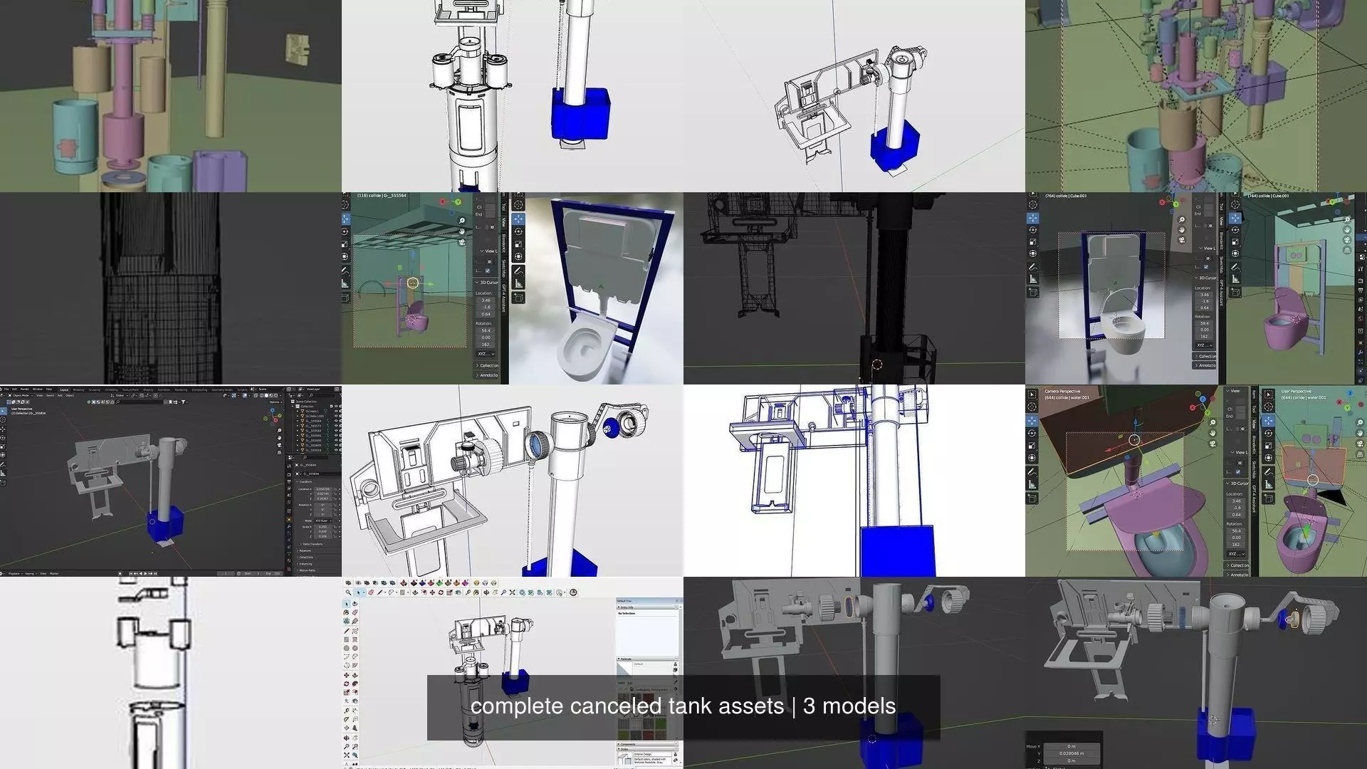 complete canceled tank assets 3D Model Collection_0