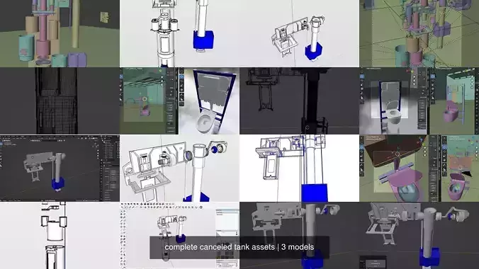 complete canceled tank assets 3D Model Collection