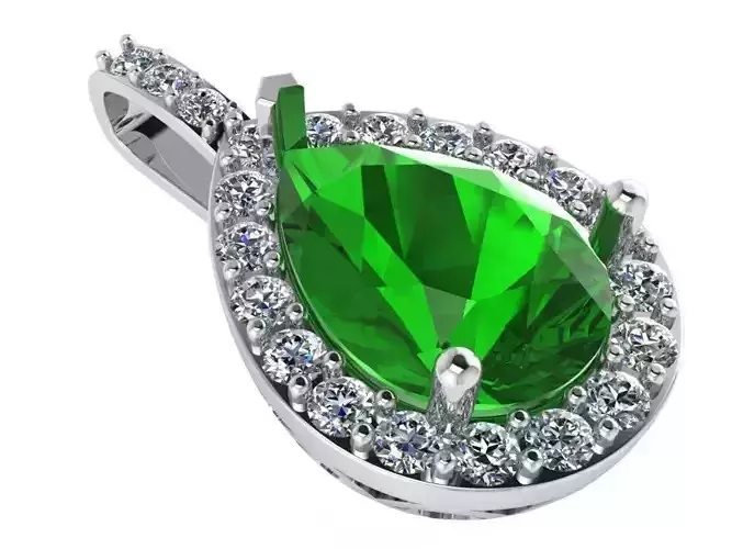 Pear Halo Pendant 0838