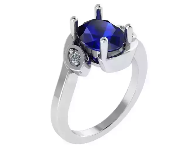 Oval Sapphire Tension Ring 0842