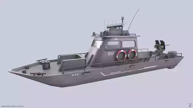 Maritime patrol vehicle Low-poly 3D model
