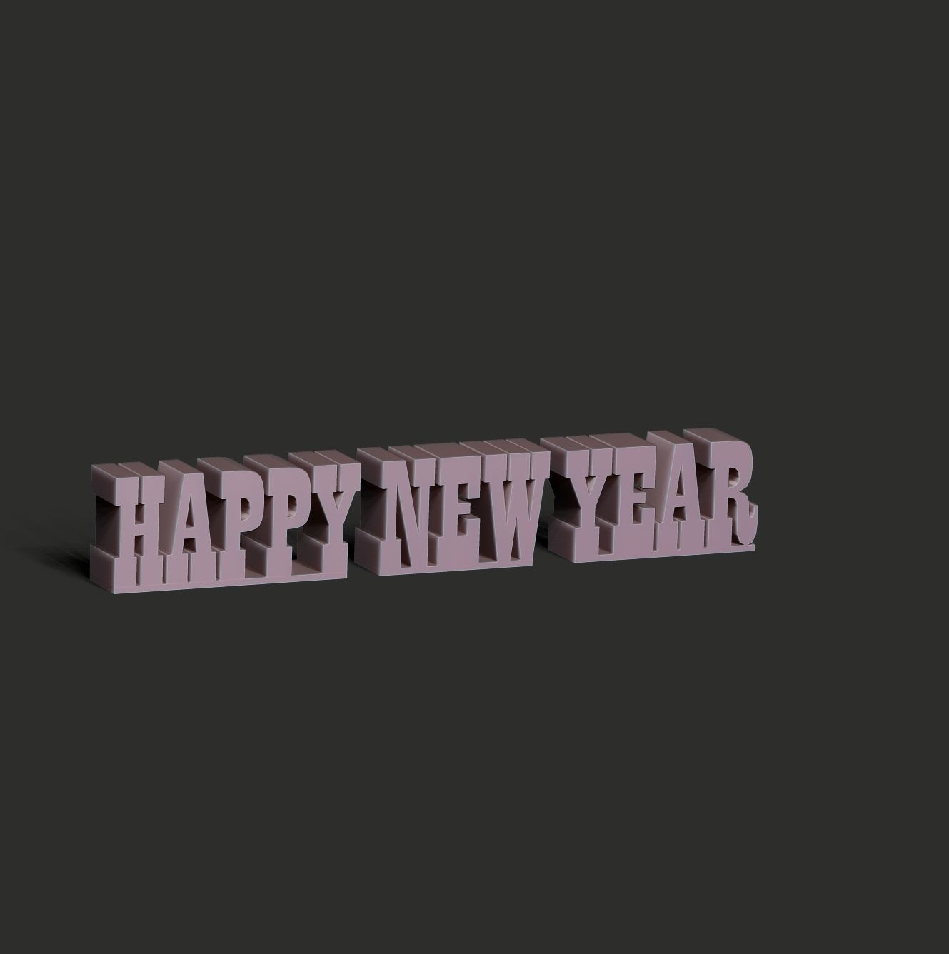 Happy new year 3D print model_7