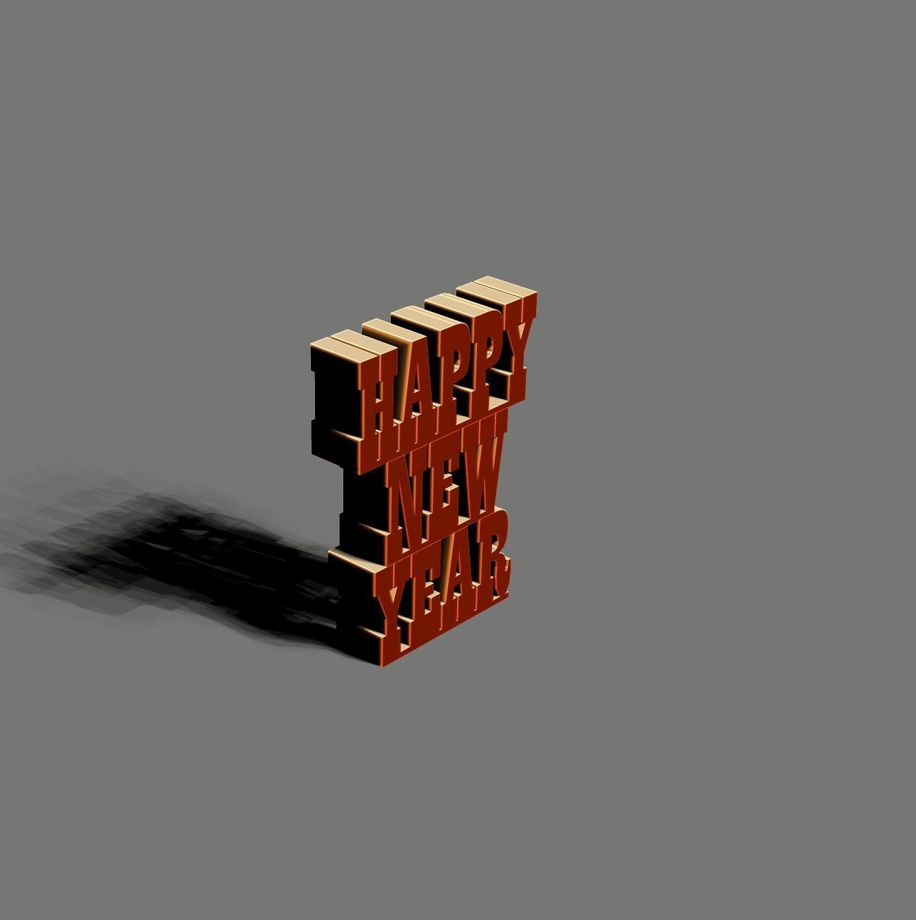 Happy new year 3D print model_14