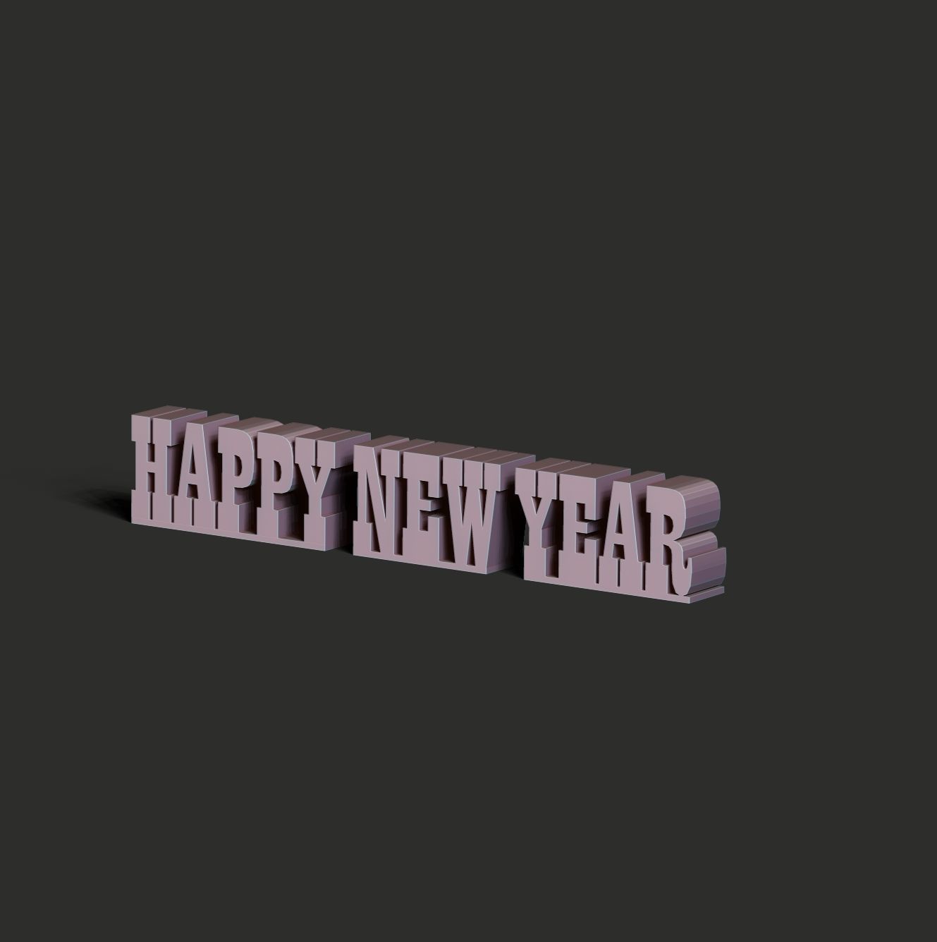 Happy new year 3D print model_6