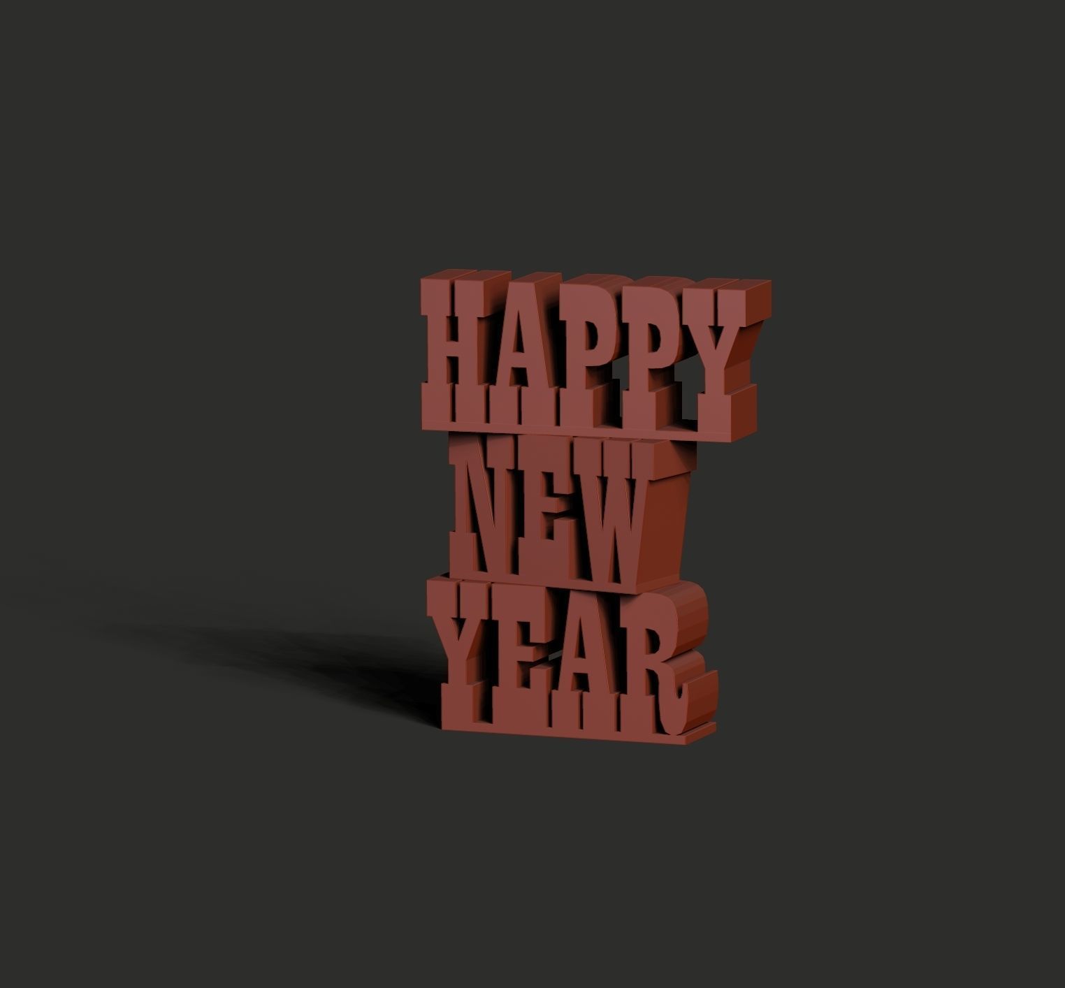 Happy new year 3D print model_16