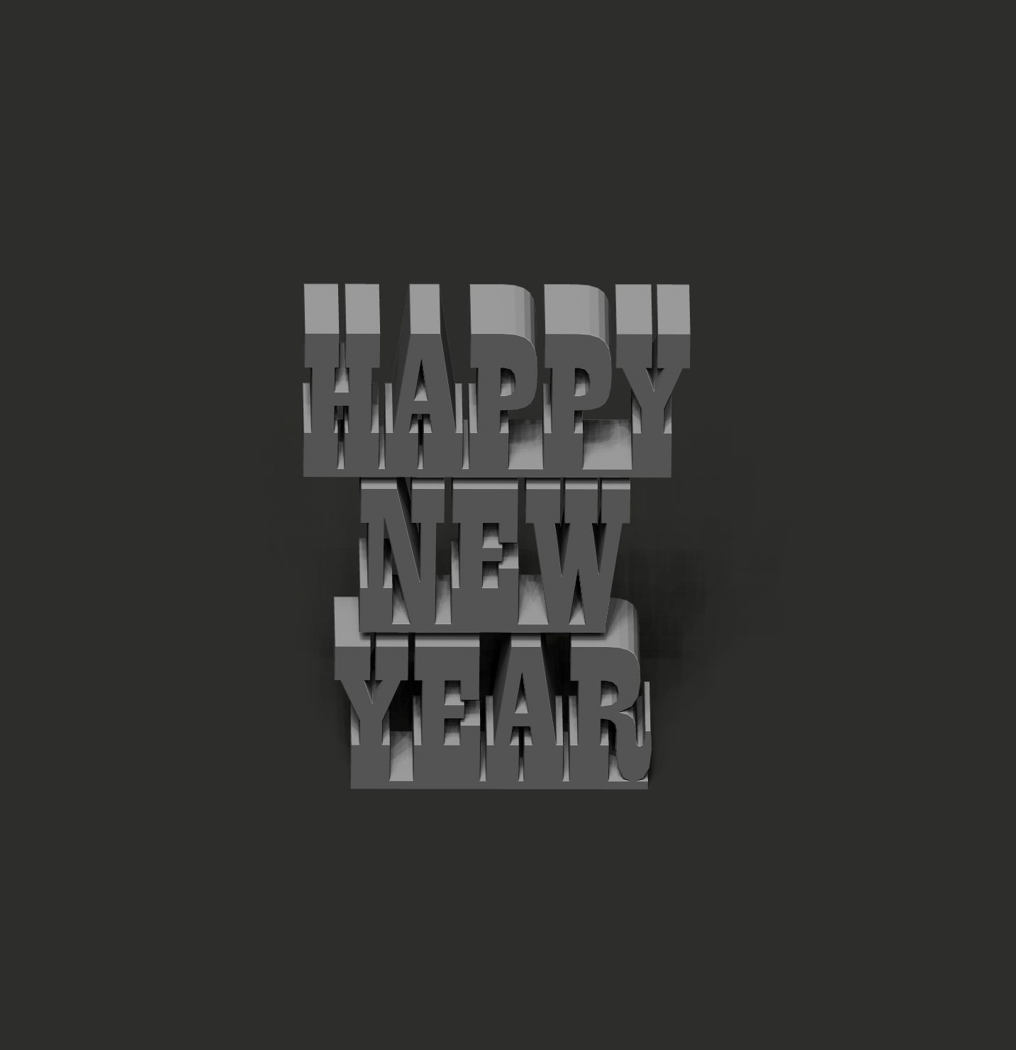 Happy new year 3D print model_4