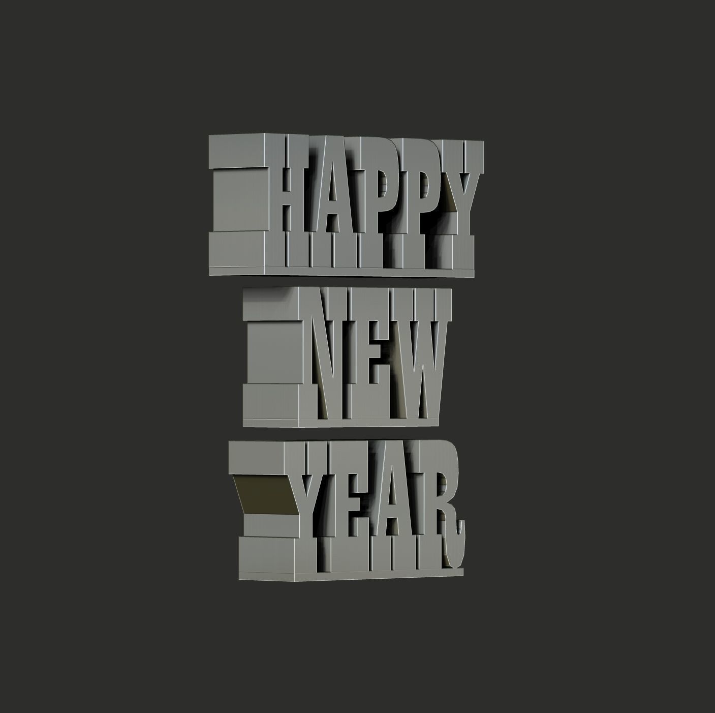 Happy new year 3D print model_20