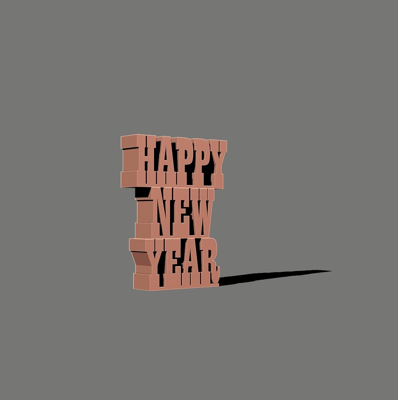 Happy new year 3D print model_2