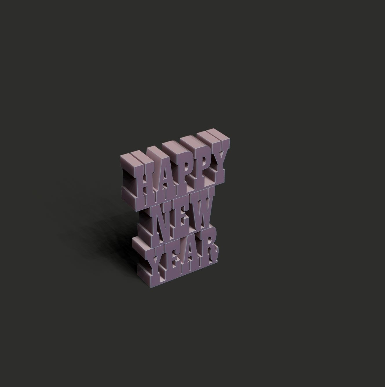 Happy new year 3D print model_15