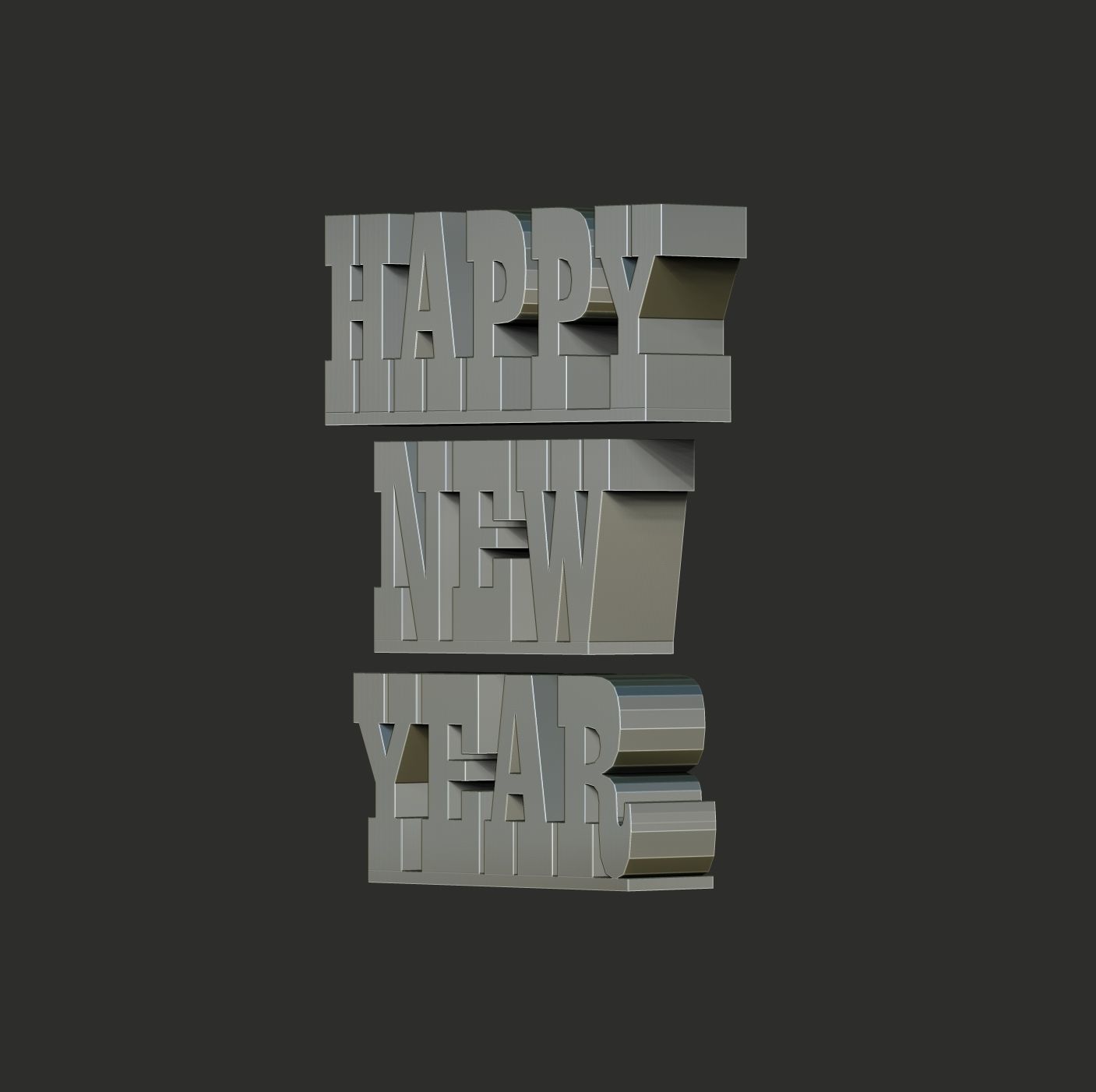 Happy new year 3D print model_23