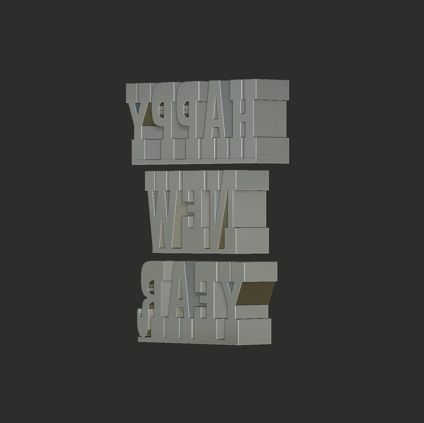 Happy new year 3D print model_22