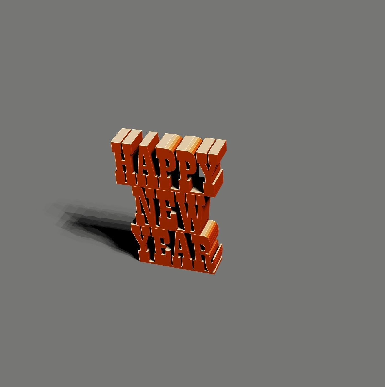 Happy new year 3D print model_13