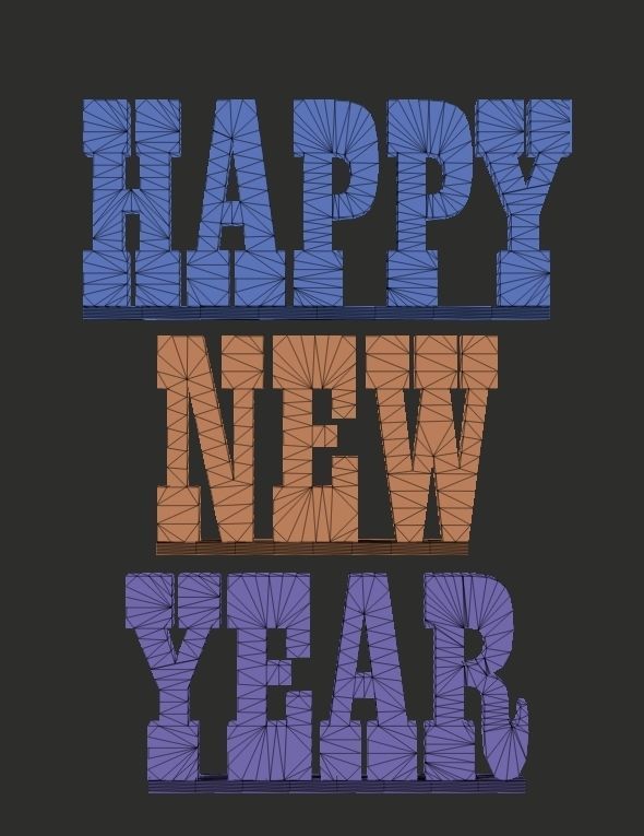 Happy new year 3D print model_24