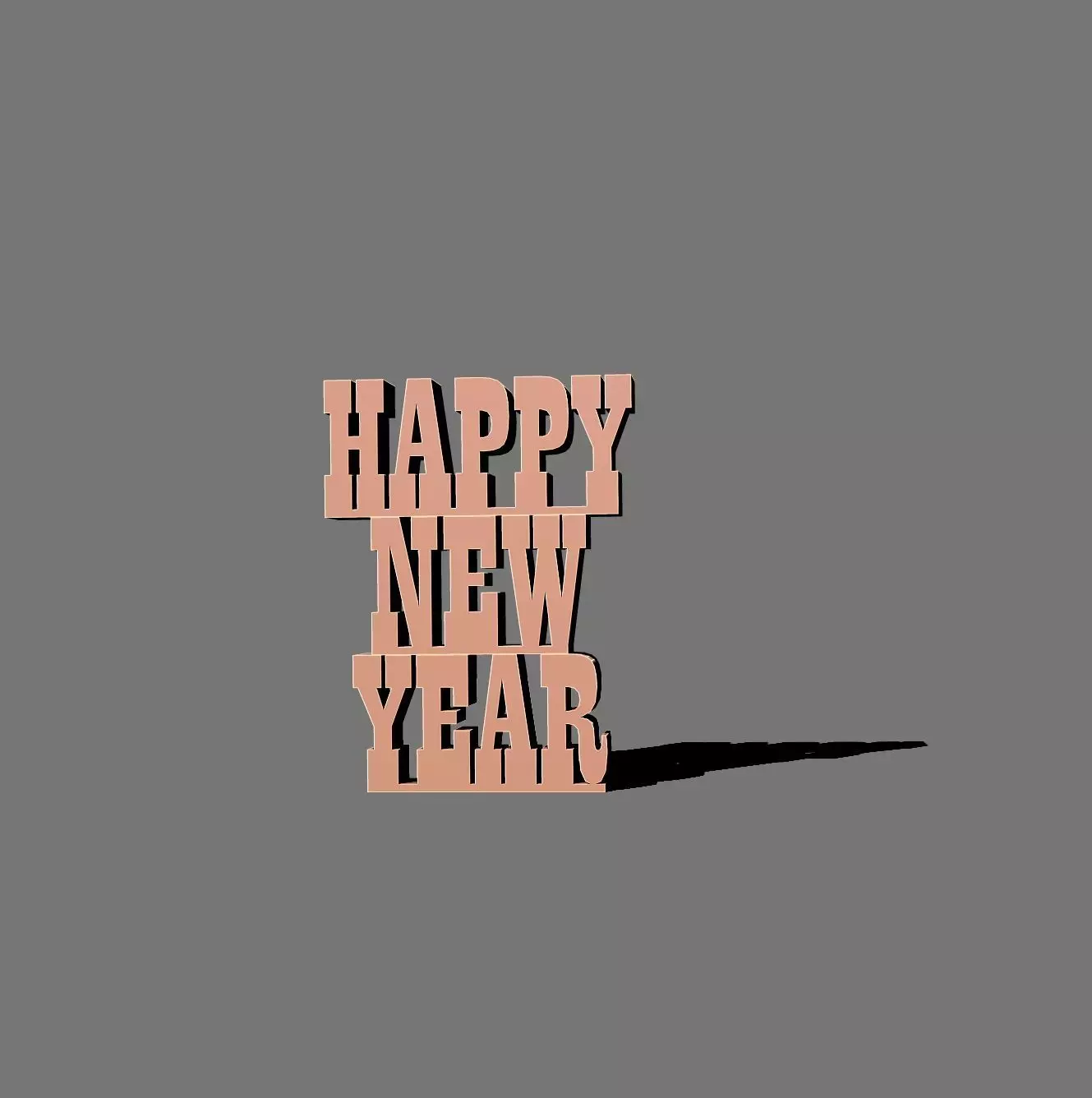 Happy new year 3D print model_0