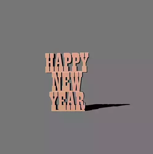 Happy new year 3D print model
