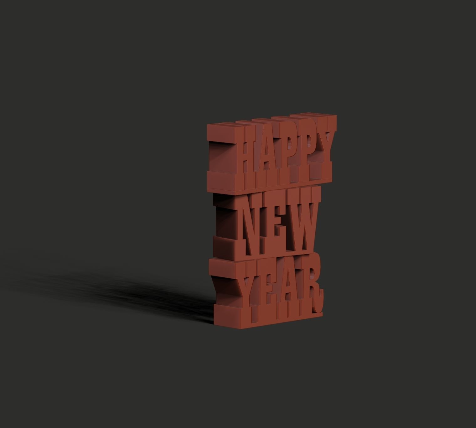 Happy new year 3D print model_17