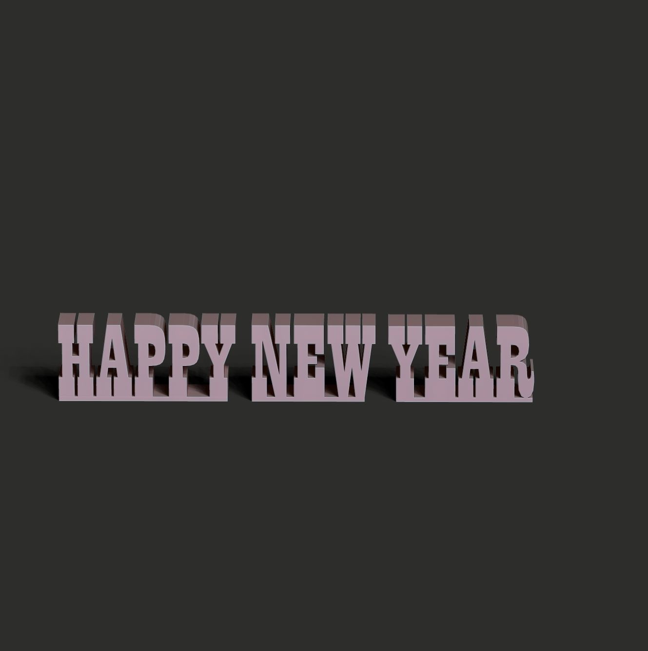 Happy new year 3D print model_5
