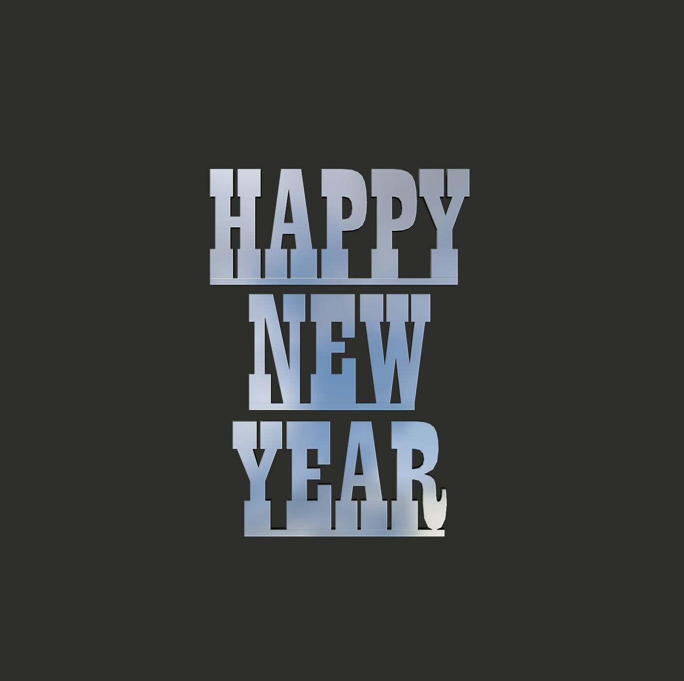 Happy new year 3D print model_19