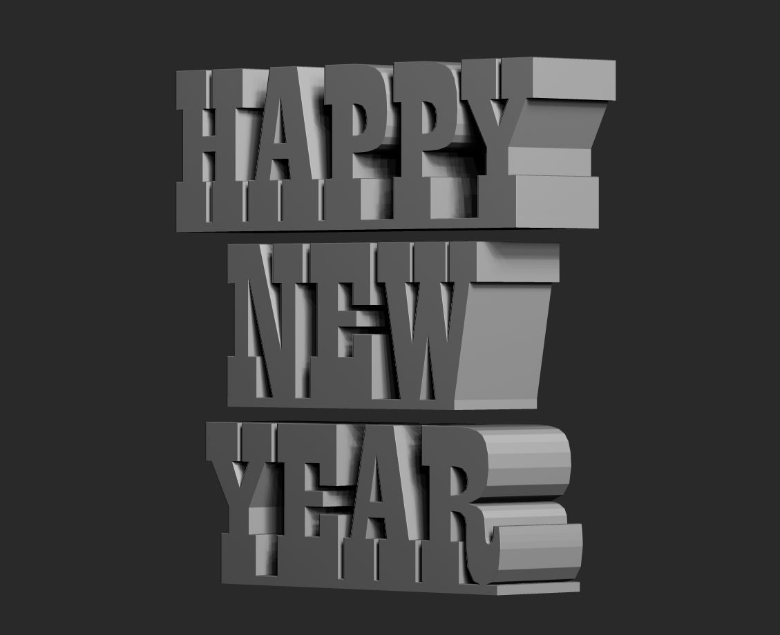 Happy new year 3D print model_12