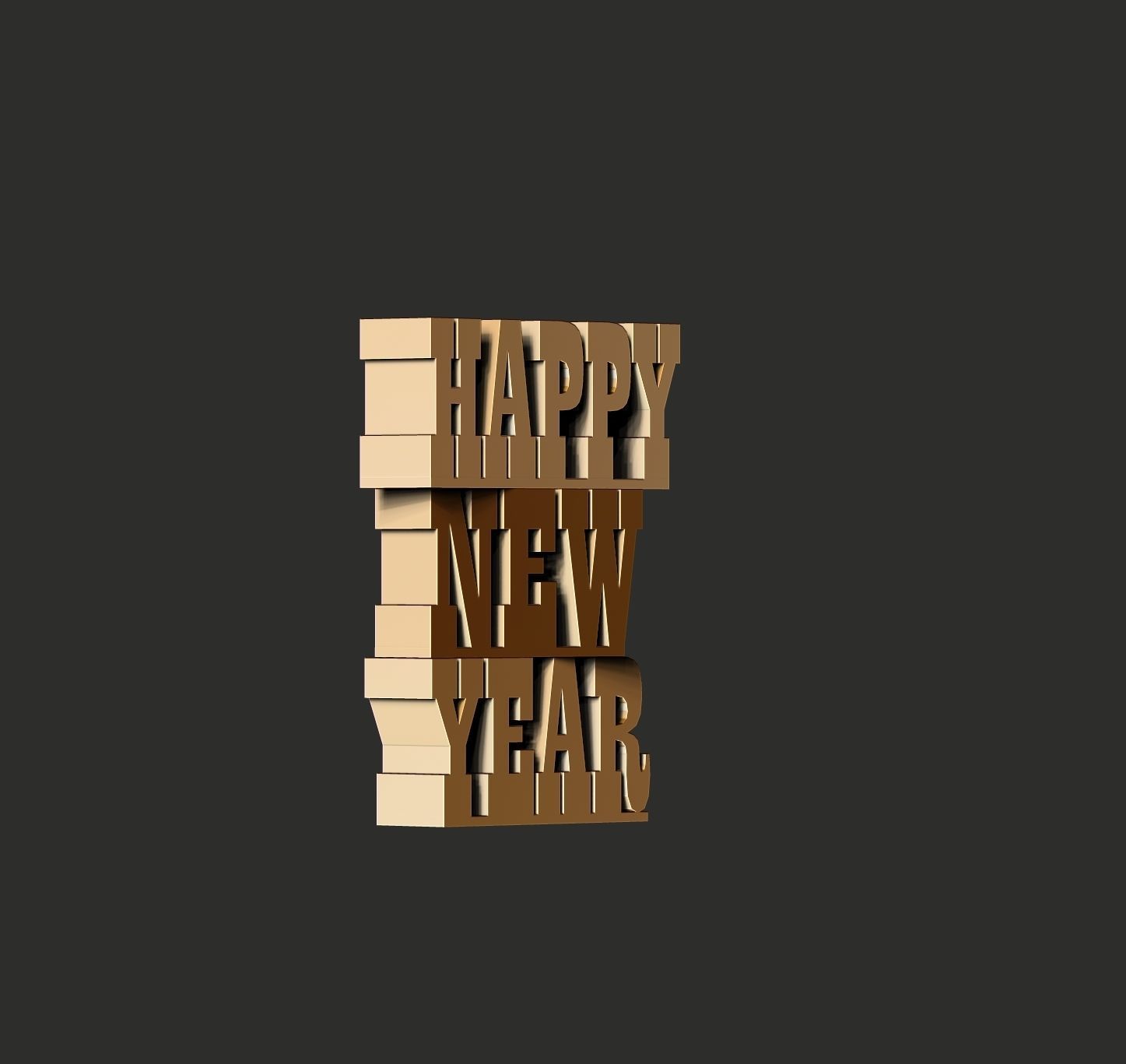 Happy new year 3D print model_18