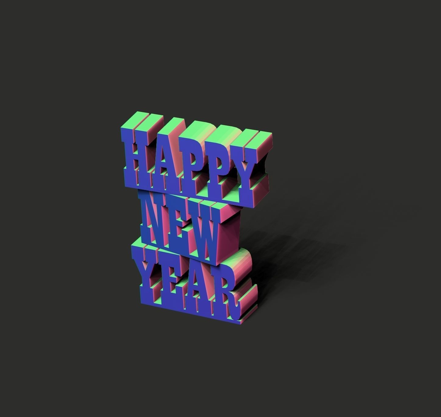 Happy new year 3D print model_9