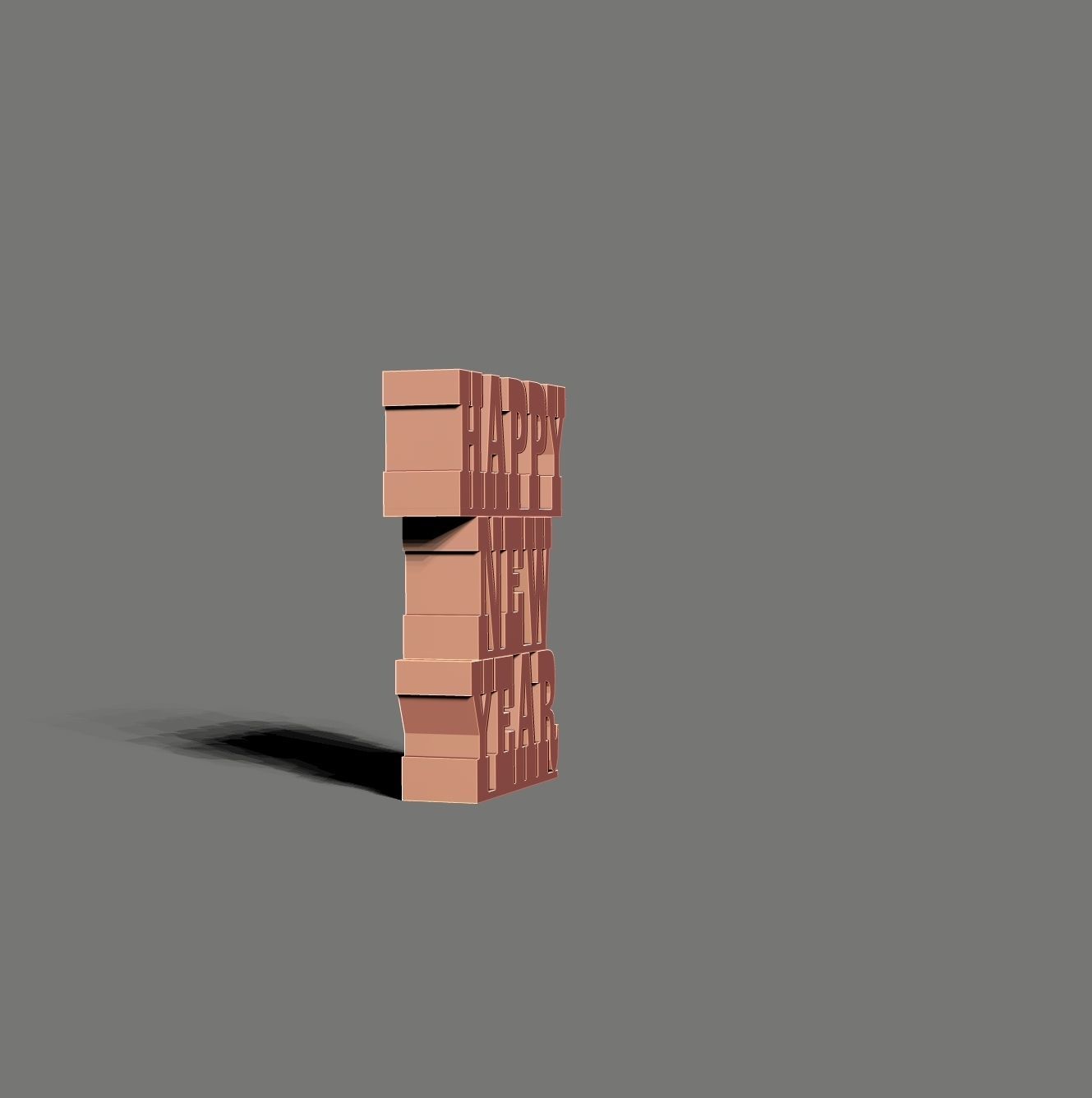 Happy new year 3D print model_3