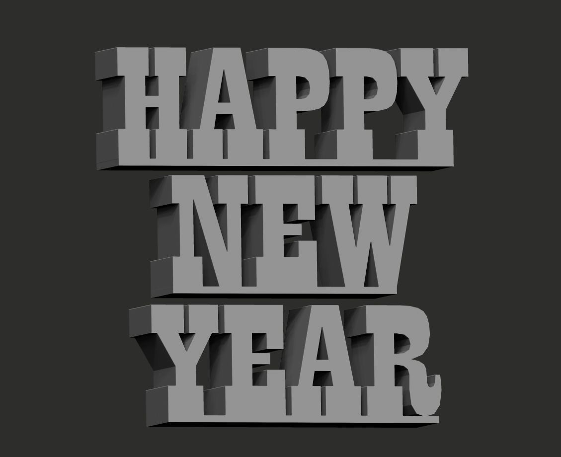 Happy new year 3D print model_10