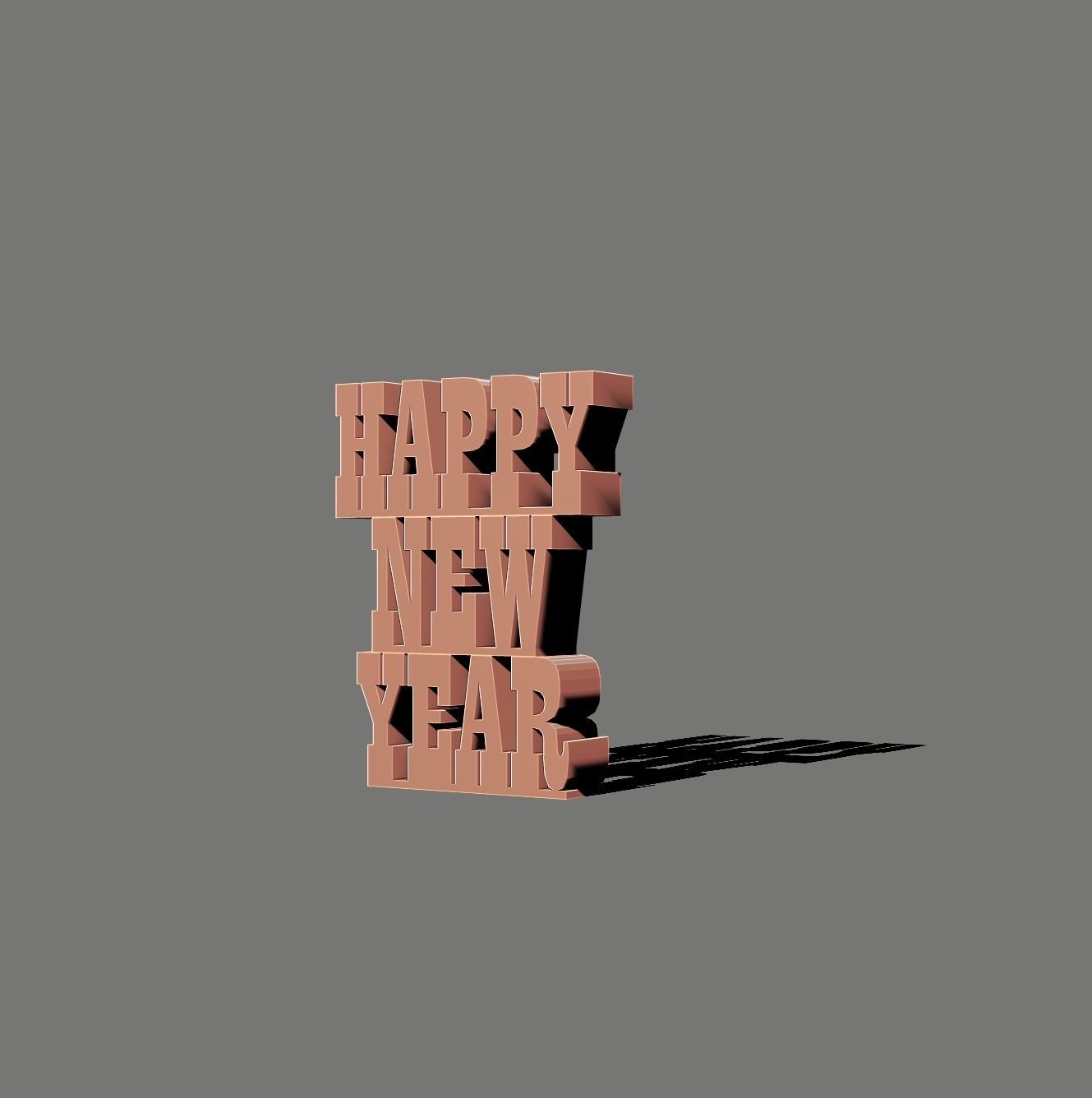 Happy new year 3D print model_1