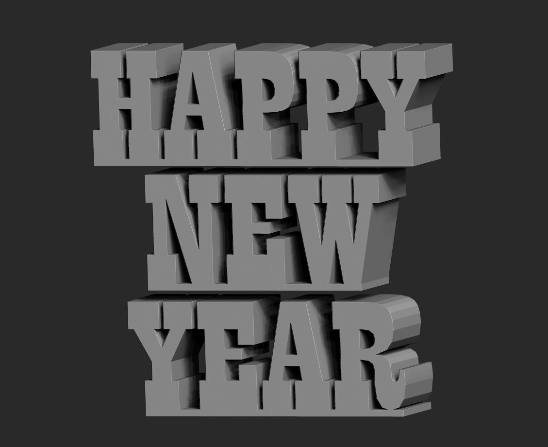 Happy new year 3D print model_11
