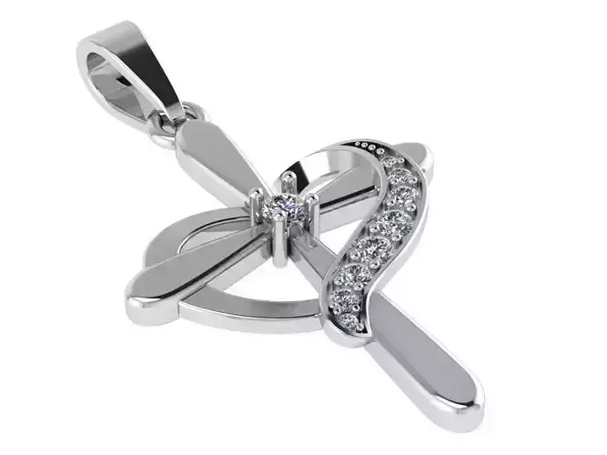 Heart Cross Pendant 0845