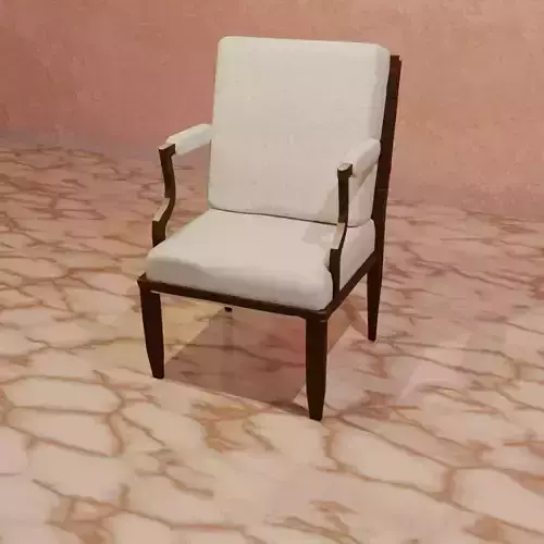 Vintage Wooden Arm Chair with Cushions