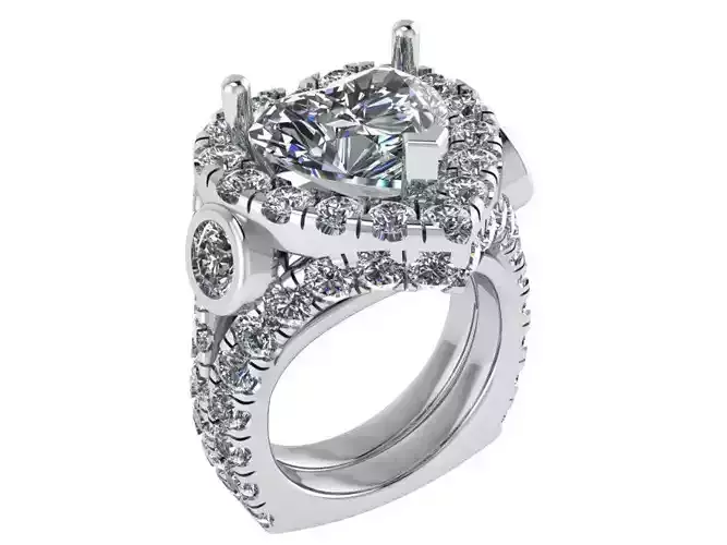 Heart Halo Ring 0855