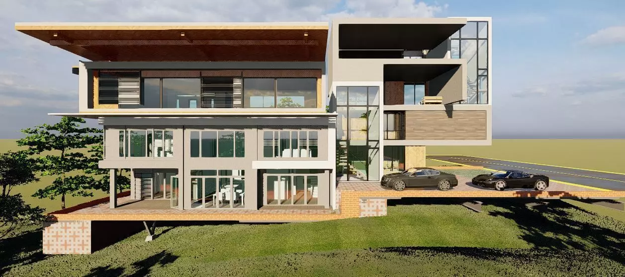 Modern House Apartment Design 3D model_0